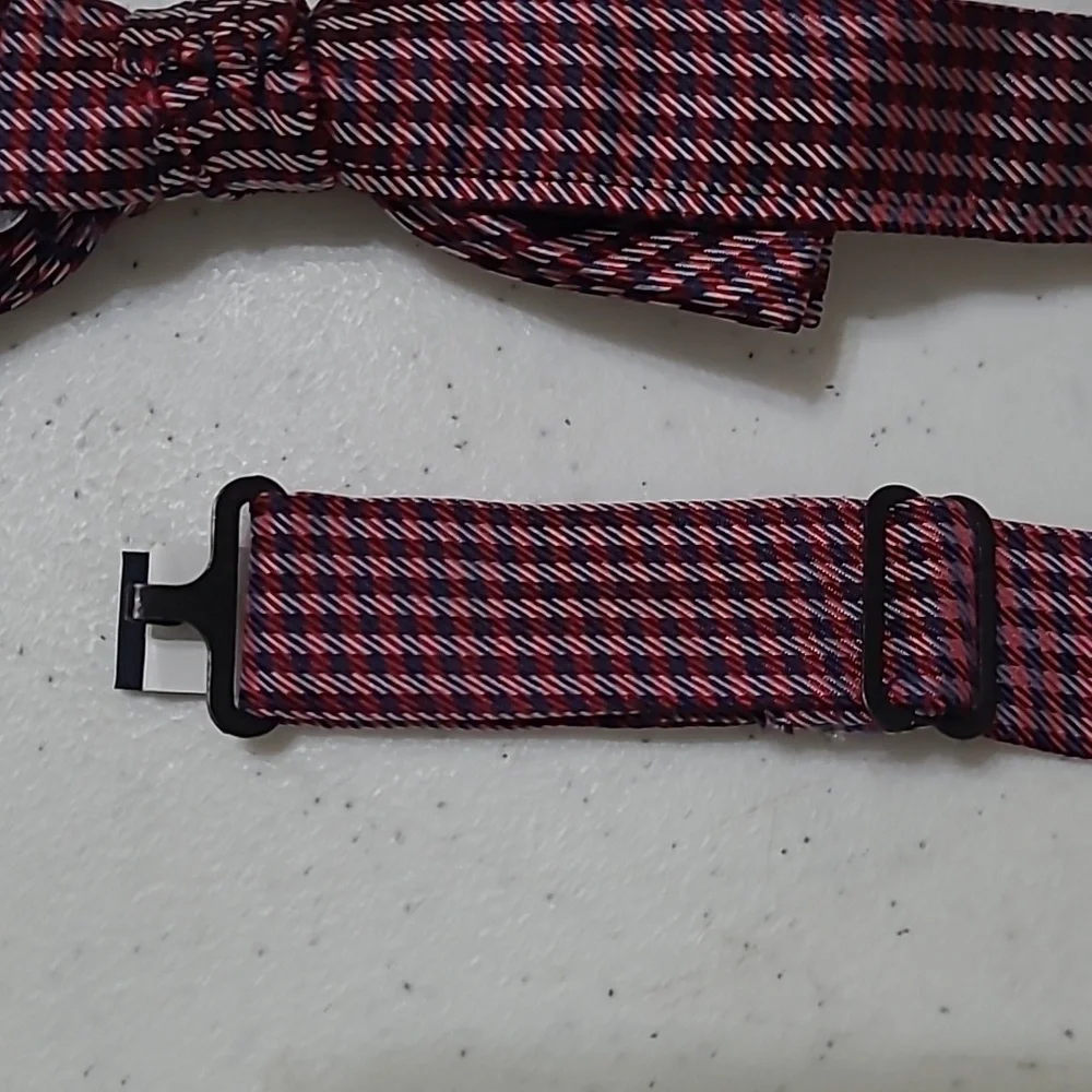 J. Khaki Pink and Black Patterned SILK Bow Tie